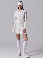 UTAA Ducat Wool Knit Flare Skirt : Ivory