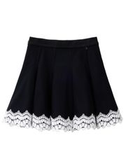 UTAA Punching Lace Flare Skirt : Black