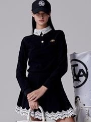 UTAA Punching Lace Flare Skirt : Black