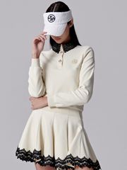 UTAA Punching Lace Flare Skirt : Ivory