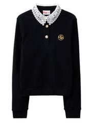 Ducat Punching Lace PK Sleeve : Women's Black