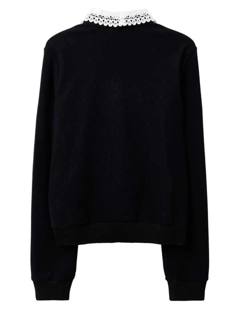 Ducat Punching Lace PK Sleeve : Women's Black