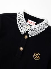 Ducat Punching Lace PK Sleeve : Women's Black