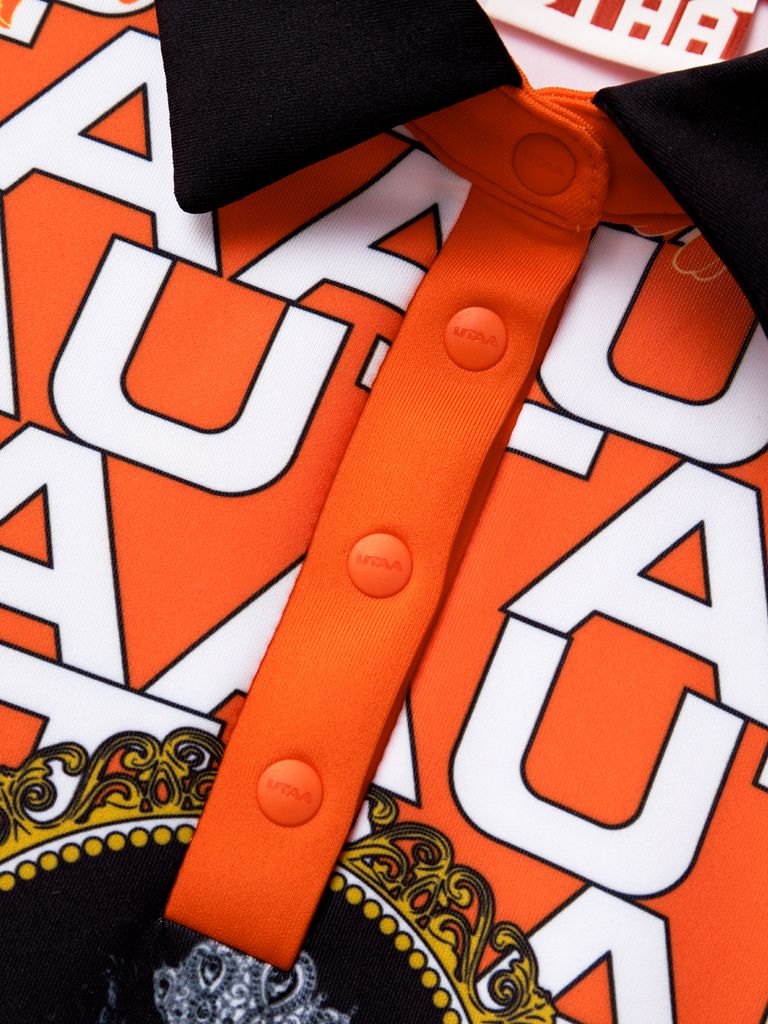 UTAA Blanc Baroque Panther PK Sleeve: Women's Orange