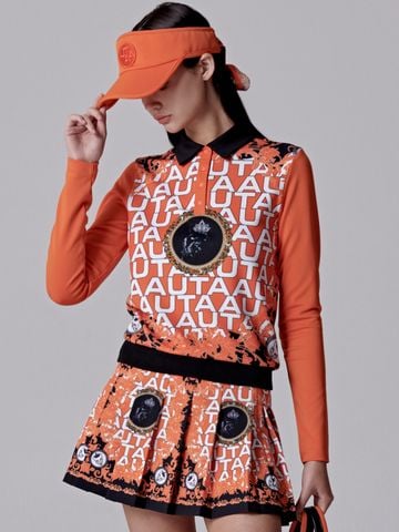 UTAA Blanc Baroque Panther PK Sleeve: Women's Orange