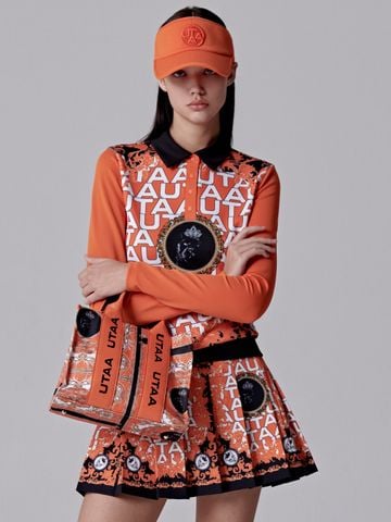 UTAA Blanc Baroque Panther PK Sleeve: Women's Orange