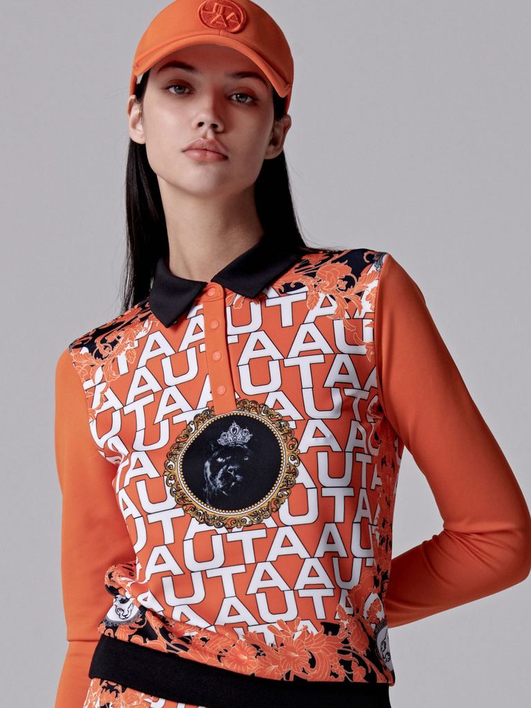 UTAA Blanc Baroque Panther PK Sleeve: Women's Orange