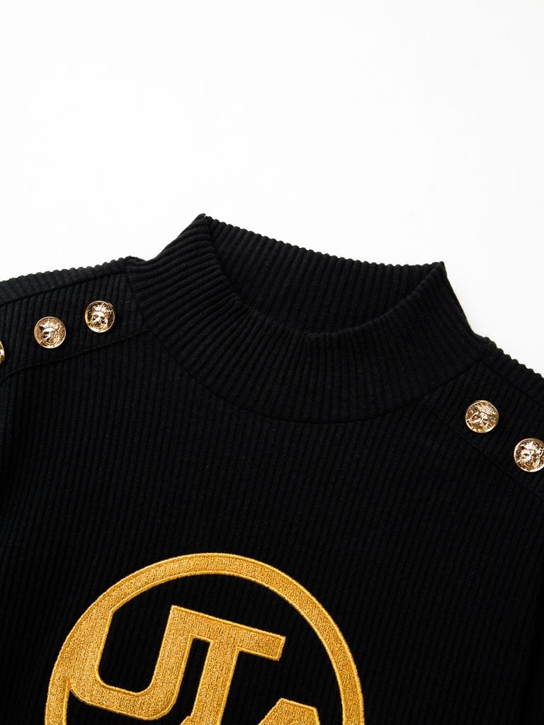 UTAA Gold Emblem Turtleneck Sleeve : Women's Black