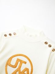 UTAA Gold Emblem Turtleneck Sleeve : Women's White