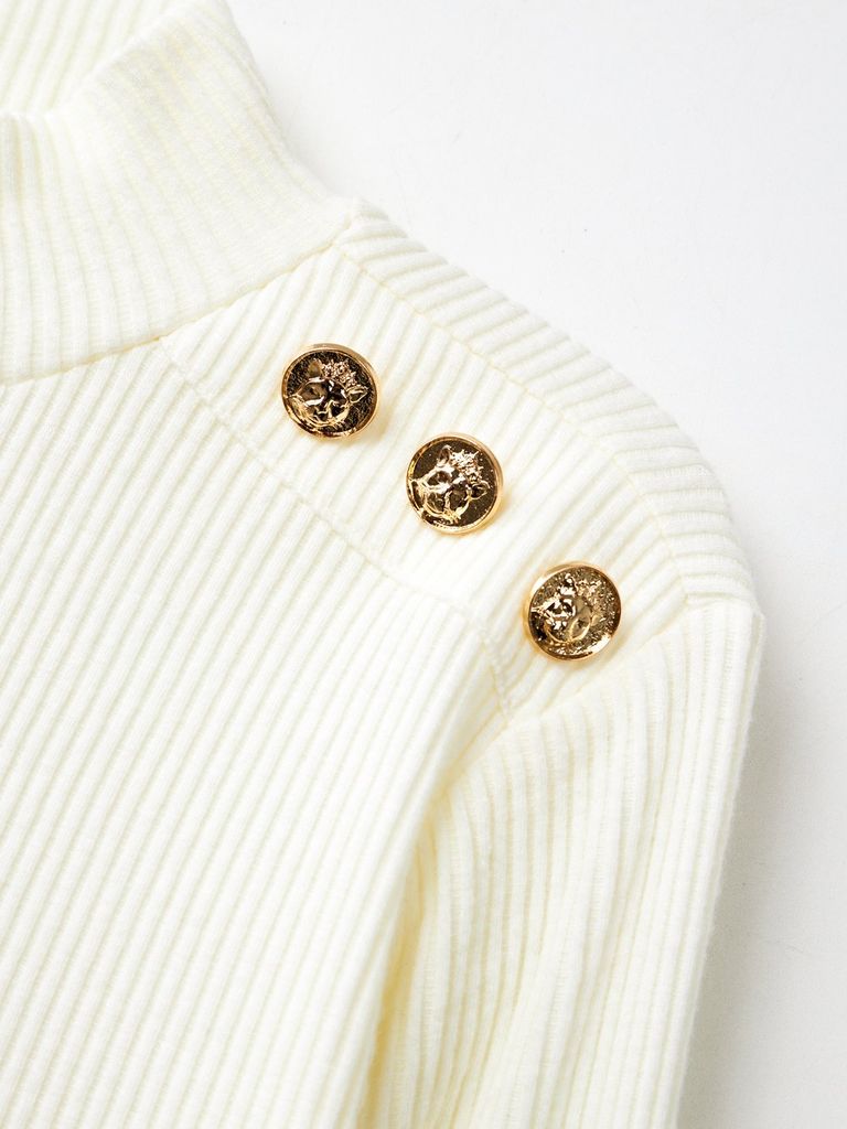 UTAA Gold Emblem Turtleneck Sleeve : Women's White
