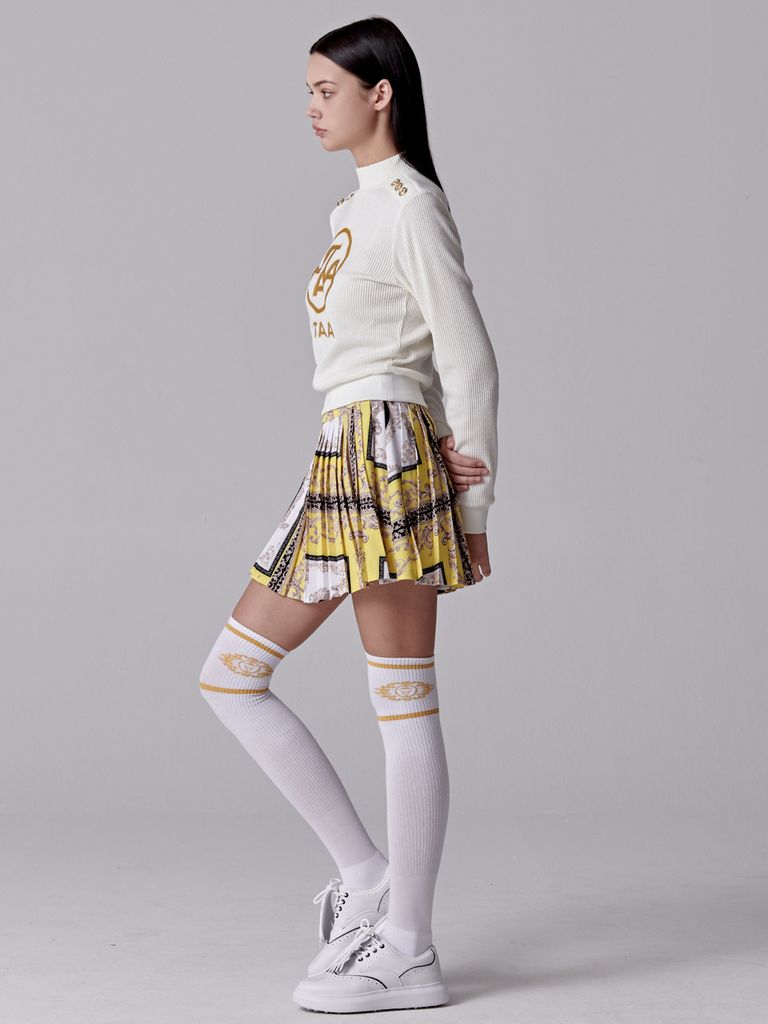 UTAA Gold Emblem Turtleneck Sleeve : Women's White