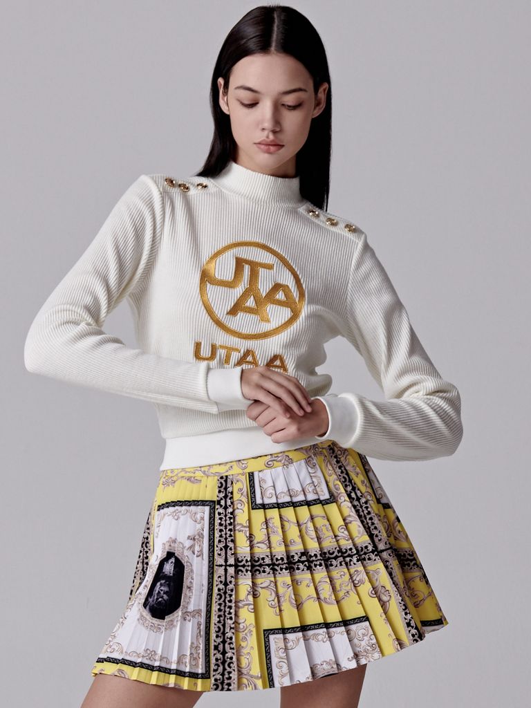 UTAA Gold Emblem Turtleneck Sleeve : Women's White