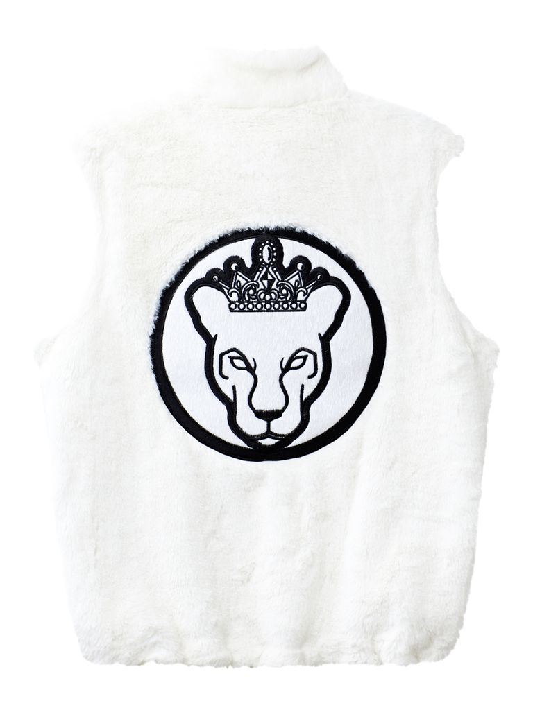 UTAA Crown Panther Fur Vest : Women's Ivory