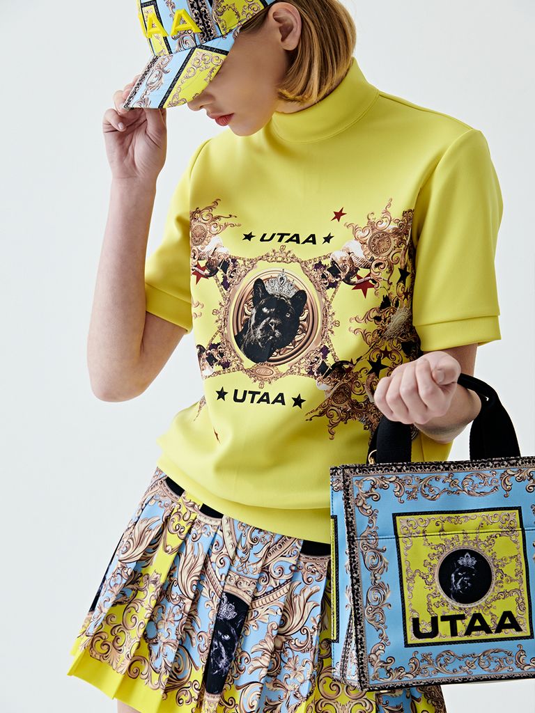 UTAA Neon Baroque Tote Bag : Sky Blue