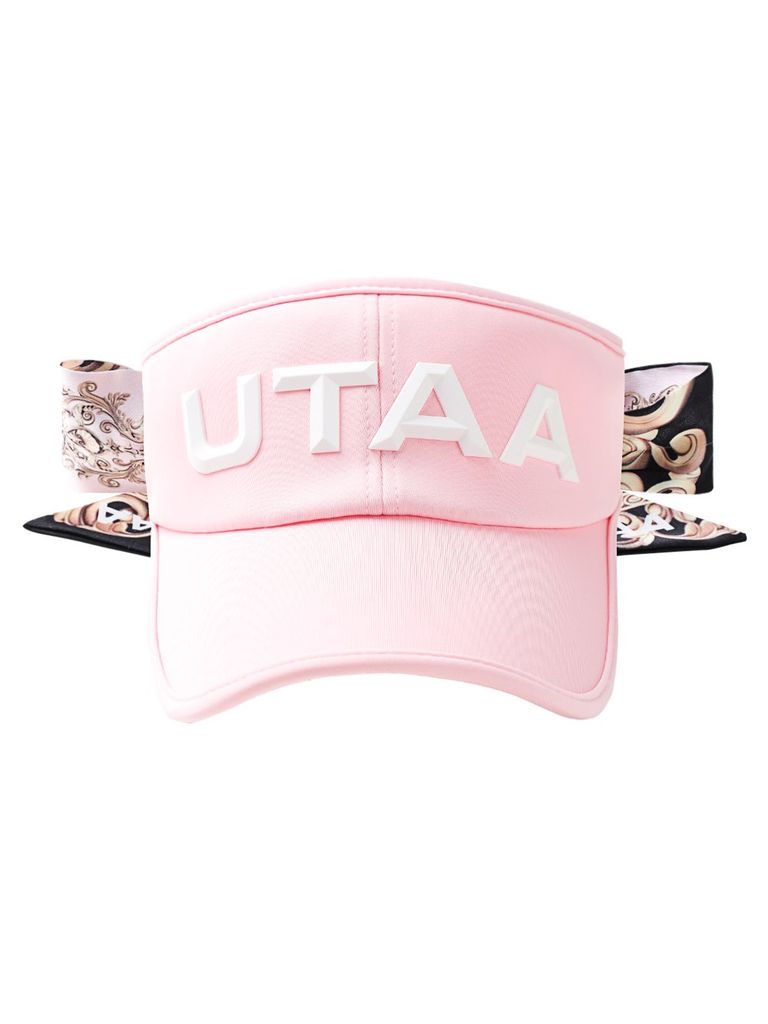 UTAA Color Pearl Baroque Figure Ribbon Sun Visor : Women's Light Pink