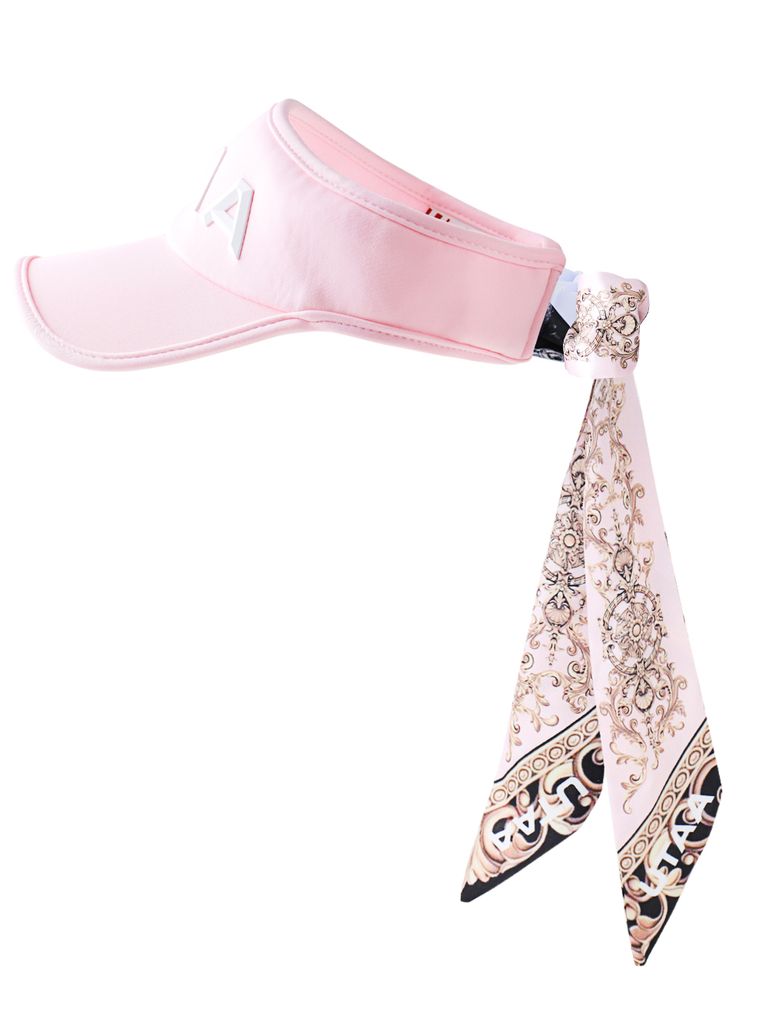 UTAA Color Pearl Baroque Figure Ribbon Sun Visor : Women's Light Pink