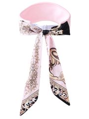 UTAA Color Pearl Baroque Figure Ribbon Sun Visor : Women's Light Pink
