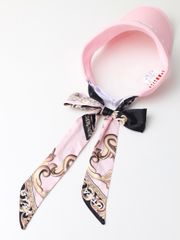 UTAA Color Pearl Baroque Figure Ribbon Sun Visor : Women's Light Pink