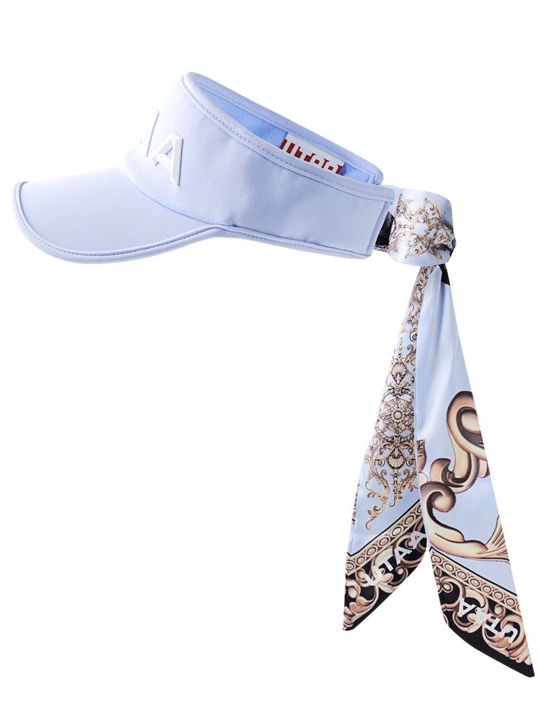 UTAA Color Pearl Baroque Figure Ribbon Sun Visor : Women's Sky Blue
