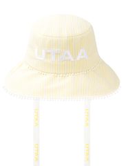 UTAA Dot Lace Pinstripe Bucket Hat : Women's Yellow