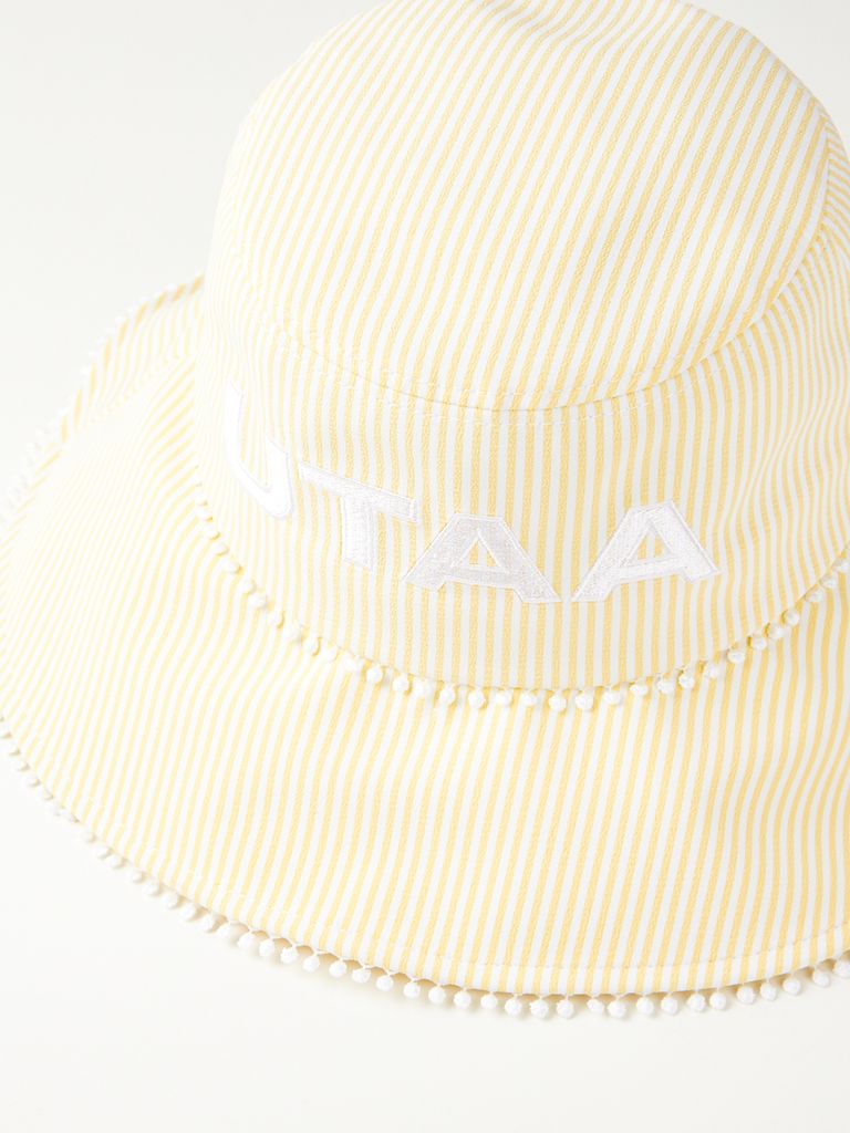 UTAA Dot Lace Pinstripe Bucket Hat : Women's Yellow