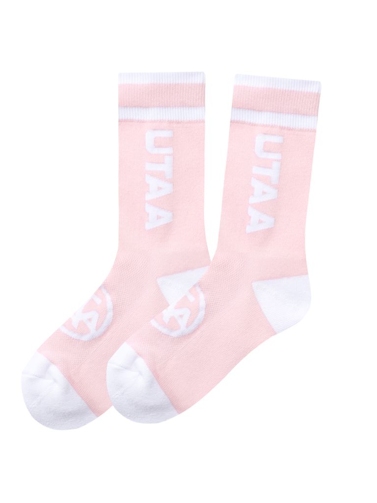 UTAA Head Logo Loop Basic Socks : Women's Light Pink