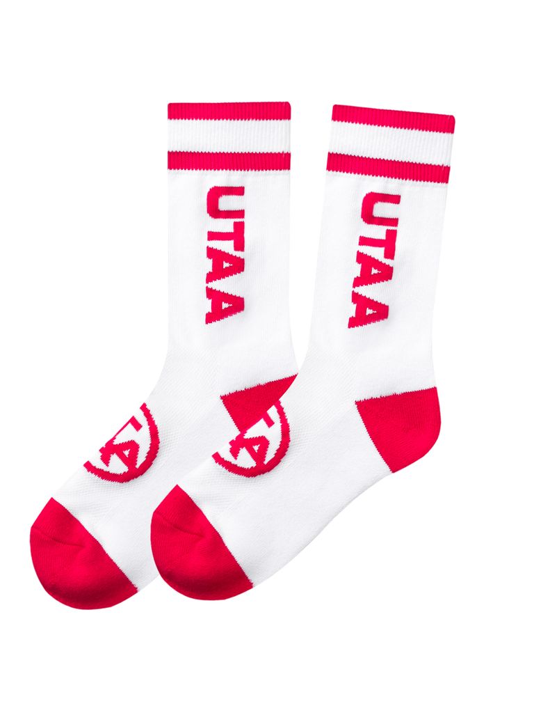 UTAA Head Logo Loop Basic Socks : Women's Pink