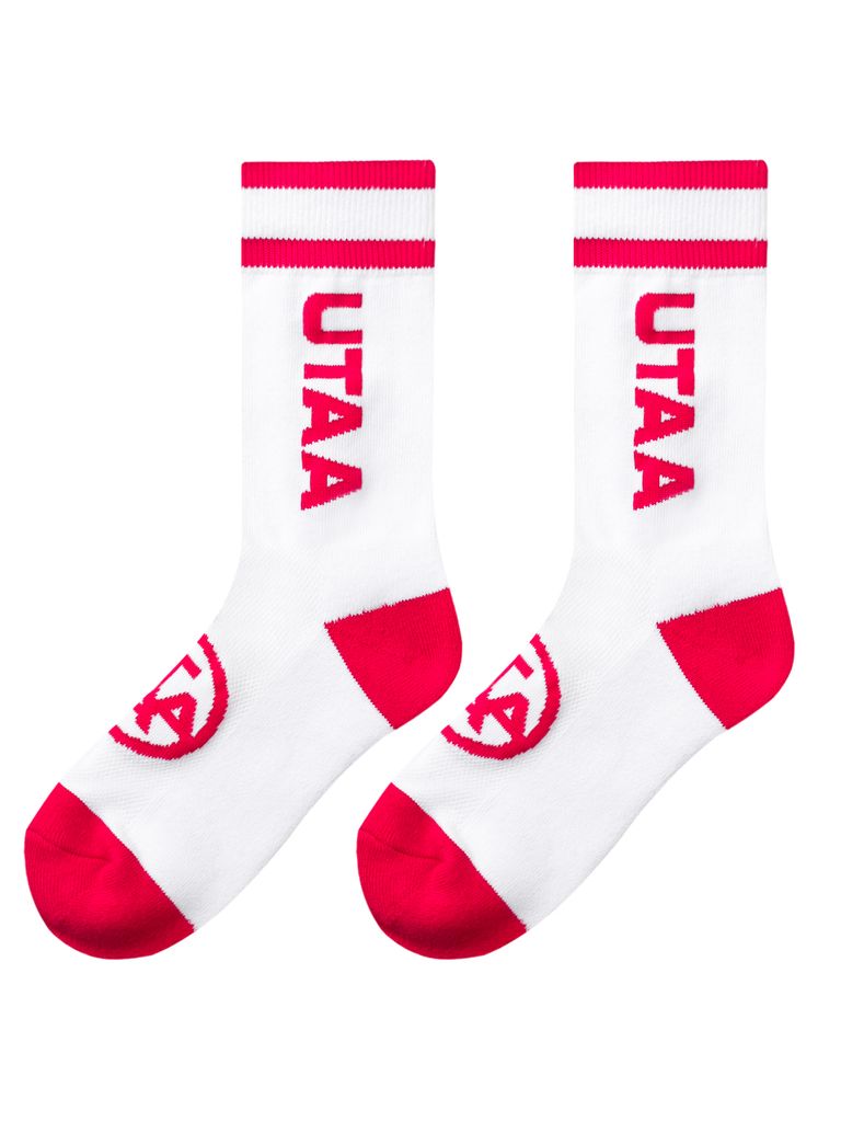 UTAA Head Logo Loop Basic Socks : Women's Pink