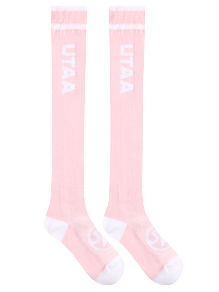 UTAA Head Logo Loop Stretch Knee Socks : Women's Light Pink