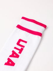 UTAA Head Logo Loop Stretch Knee Socks : Women's Pink