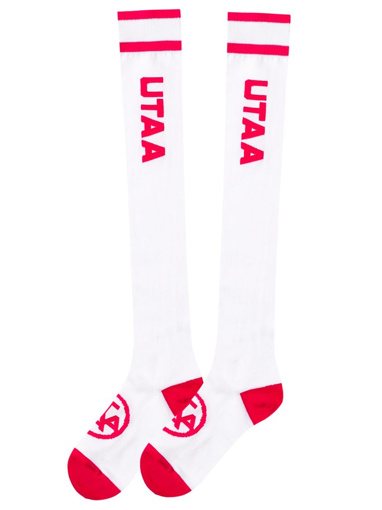 UTAA Head Logo Loop Stretch Knee Socks : Women's Pink