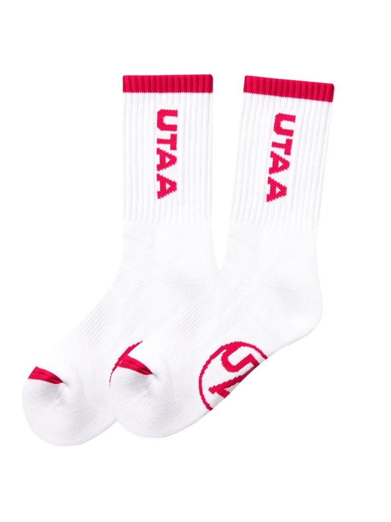 UTAA Logo Loop Stretch Basic Socks : Women's White