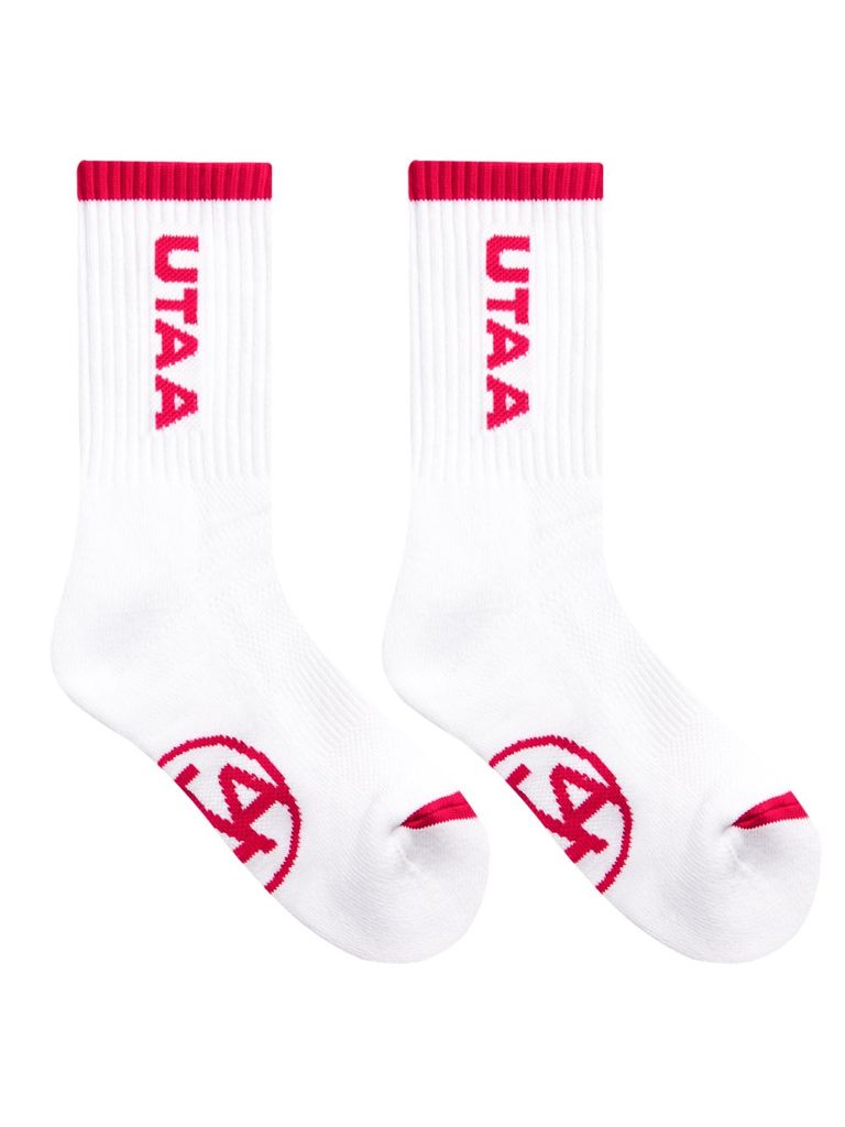 UTAA Logo Loop Stretch Basic Socks : Women's White