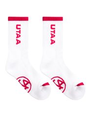 UTAA Logo Loop Stretch Basic Socks : Women's White