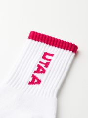 UTAA Logo Loop Stretch Basic Socks : Women's White