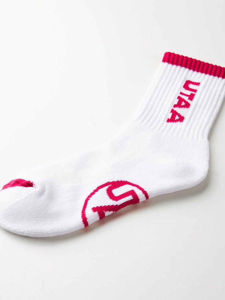 UTAA Logo Loop Stretch Basic Socks : Women's White