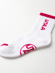 UTAA Logo Loop Stretch Basic Socks : Women's White