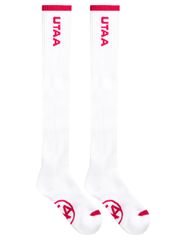 UTAA Logo Loop Stretch Knee Socks : Women's White