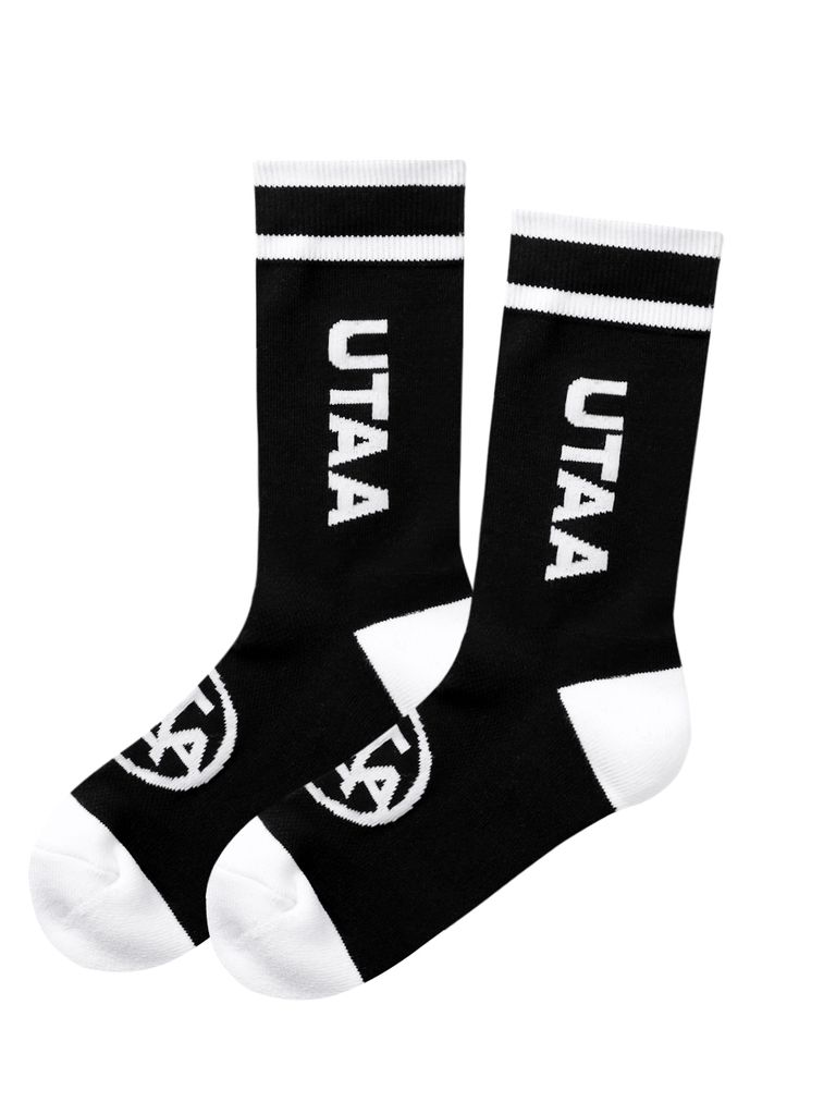 UTAA Head Logo Loop Basic Socks : Men's Black