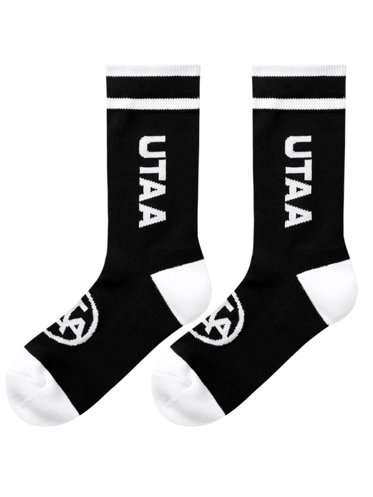 UTAA Head Logo Loop Basic Socks : Men's Black