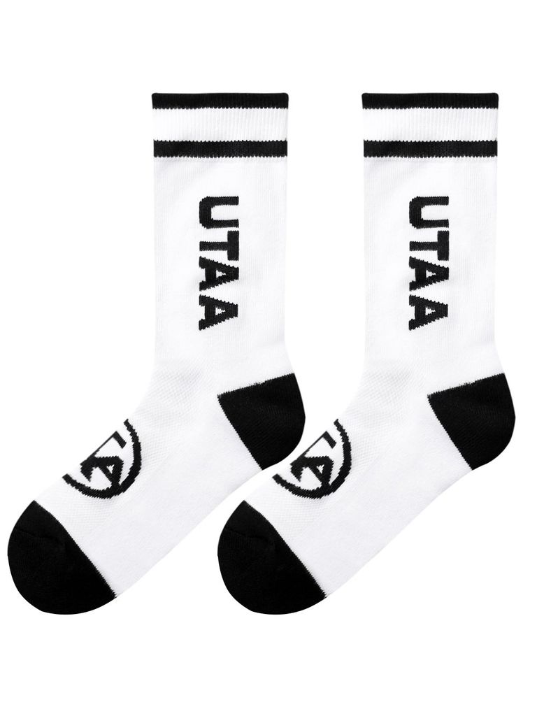 UTAA Head Logo Loop Basic Socks : Men's White
