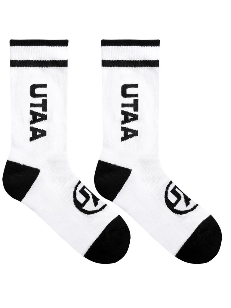 UTAA Head Logo Loop Basic Socks : Men's White