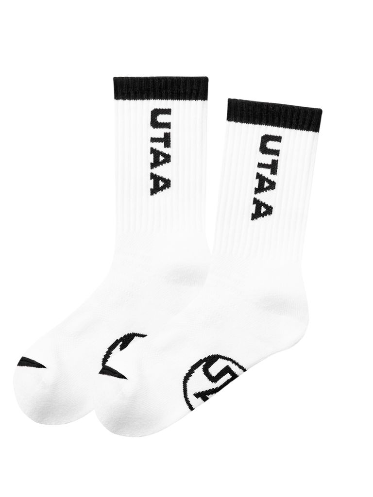 UTAA Logo Loop Stretch Basic Socks : Men's White