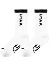 UTAA Logo Loop Stretch Basic Socks : Men's White