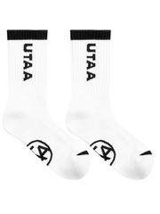 UTAA Logo Loop Stretch Basic Socks : Men's White