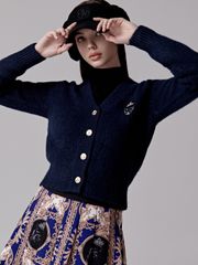 UTAA Gold Crown Panther Knit Cardigan : Women's Navy