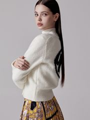 UTAA Gold Crown Panther Knit Cardigan : Women's White