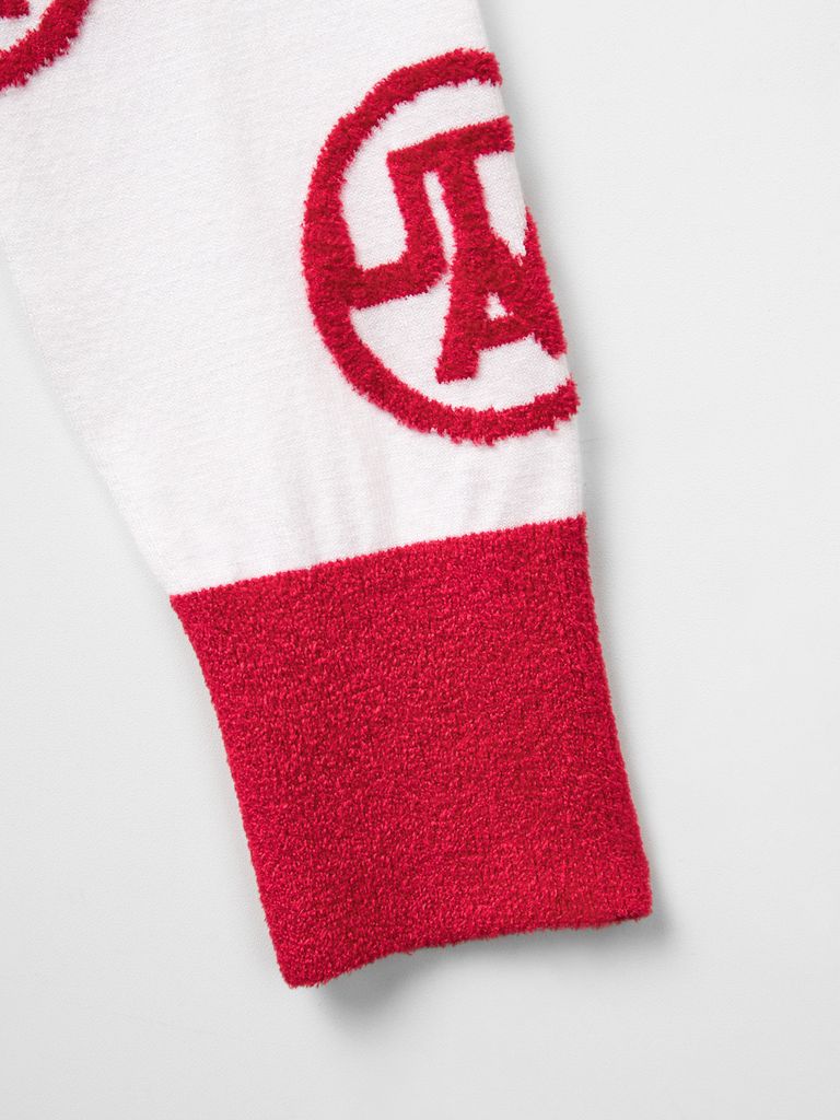 UTAA Chenille Color Symbol Cardigan : Women's White
