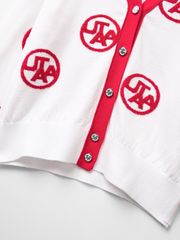 UTAA Chenille Color Symbol Cardigan : Women's White