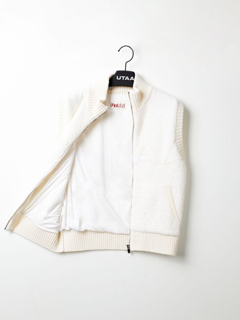 UTAA Stitch Logo Knit Vest : Women's White